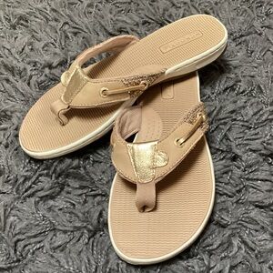 Sherry top-spider Women's Beige and Metallic gold glitter Sandals